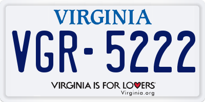 VA license plate VGR5222