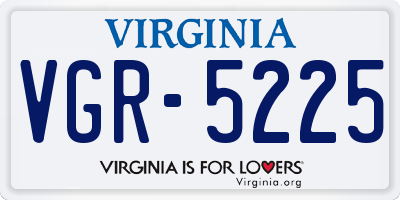 VA license plate VGR5225