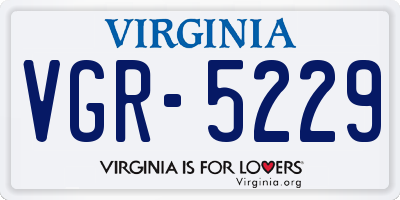 VA license plate VGR5229