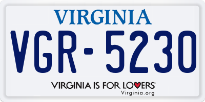 VA license plate VGR5230