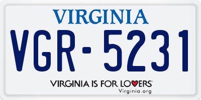 VA license plate VGR5231