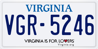 VA license plate VGR5246