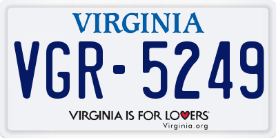 VA license plate VGR5249