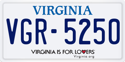 VA license plate VGR5250