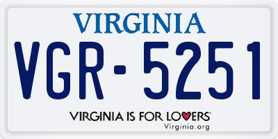 VA license plate VGR5251