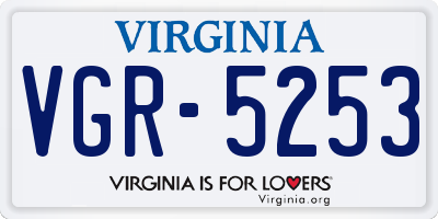 VA license plate VGR5253