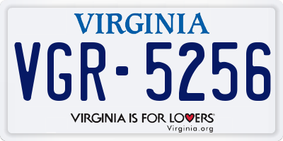 VA license plate VGR5256