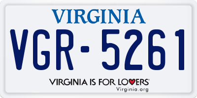 VA license plate VGR5261