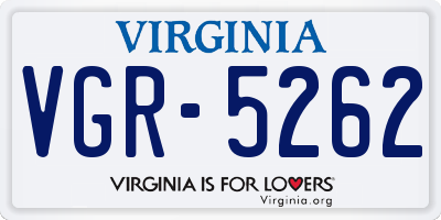 VA license plate VGR5262