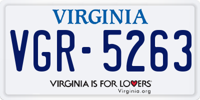 VA license plate VGR5263