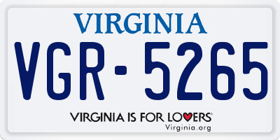 VA license plate VGR5265