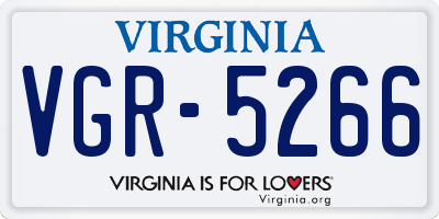 VA license plate VGR5266