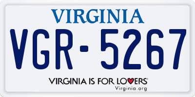 VA license plate VGR5267