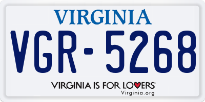 VA license plate VGR5268
