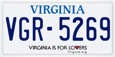 VA license plate VGR5269