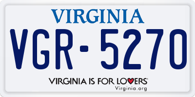VA license plate VGR5270