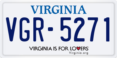 VA license plate VGR5271