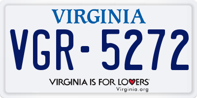 VA license plate VGR5272