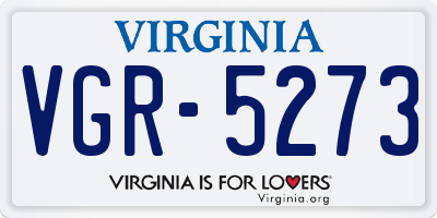VA license plate VGR5273