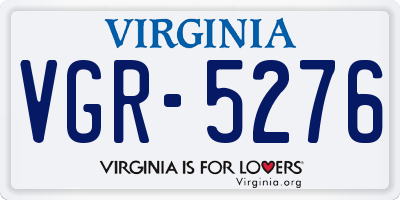 VA license plate VGR5276