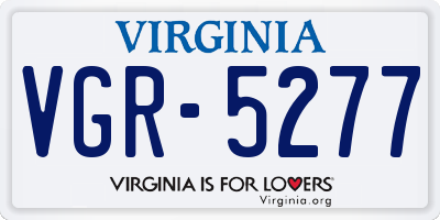 VA license plate VGR5277