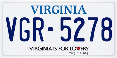 VA license plate VGR5278
