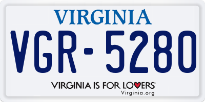 VA license plate VGR5280