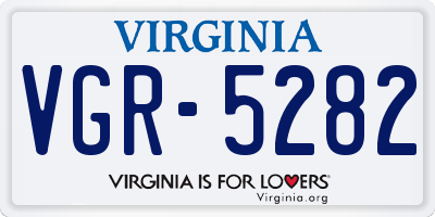 VA license plate VGR5282
