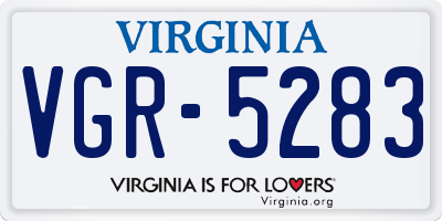 VA license plate VGR5283