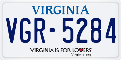 VA license plate VGR5284