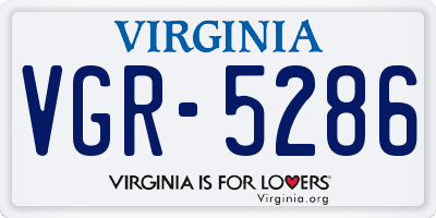 VA license plate VGR5286