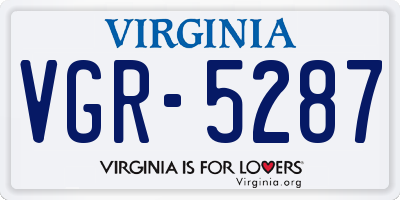 VA license plate VGR5287