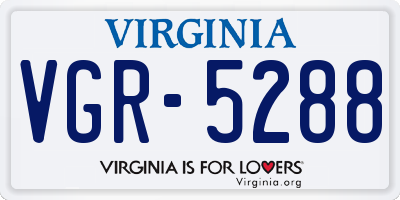 VA license plate VGR5288