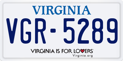 VA license plate VGR5289