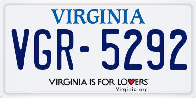 VA license plate VGR5292