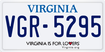 VA license plate VGR5295