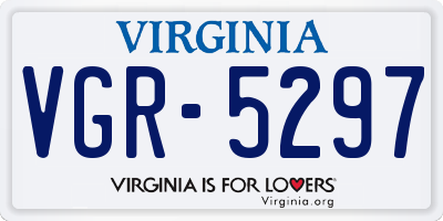 VA license plate VGR5297