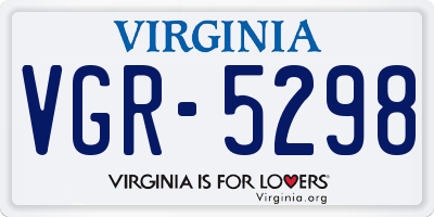 VA license plate VGR5298
