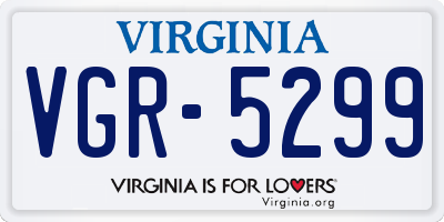 VA license plate VGR5299