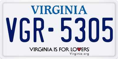 VA license plate VGR5305