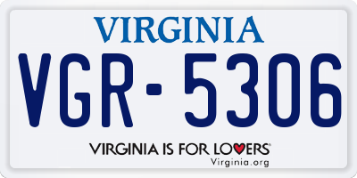 VA license plate VGR5306