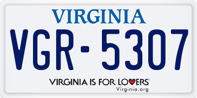 VA license plate VGR5307