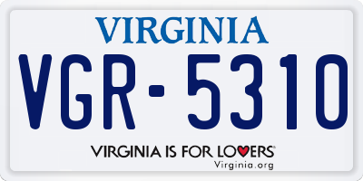 VA license plate VGR5310