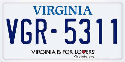 VA license plate VGR5311