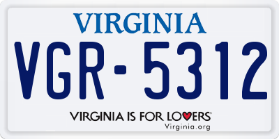 VA license plate VGR5312