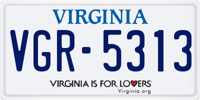 VA license plate VGR5313