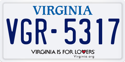 VA license plate VGR5317