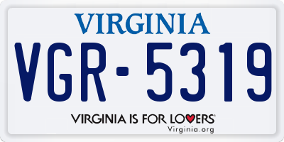 VA license plate VGR5319