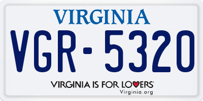 VA license plate VGR5320