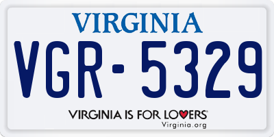 VA license plate VGR5329